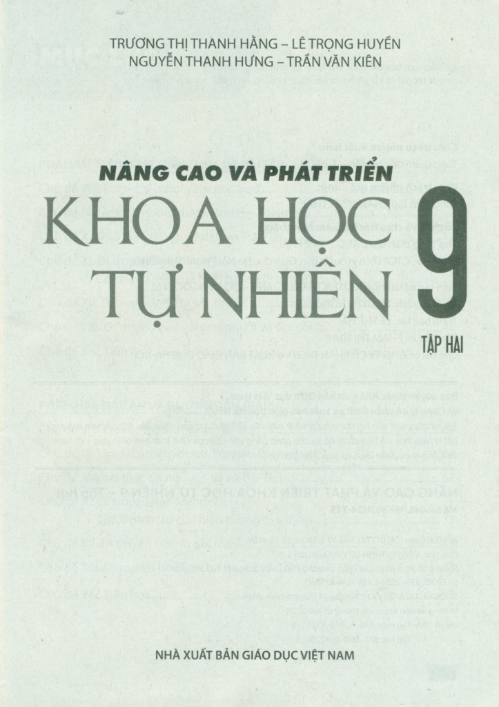 NÂNG CAO VÀ PHÁT TRIỂN KHOA HỌC TỰ NHIÊN LỚP 9 - TẬP 2 (Theo chương trình GDPT 2018)